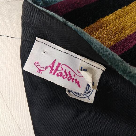 Vintage Vest Aladdin Tapestry Boho Hippie Carpet Striped Festival Size M Long - Picture 7 of 7